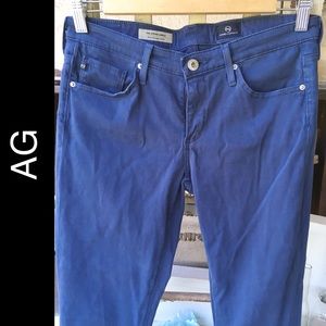 AG Stilt Sateen Skinny Straight Dark Blue Pant